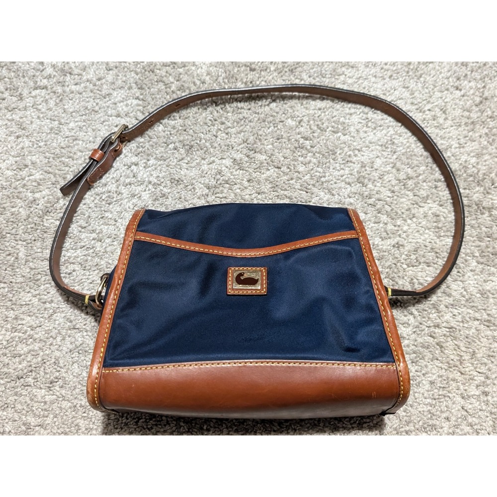 Dooney & Bourke Navy Blue and Brown shoulder bag